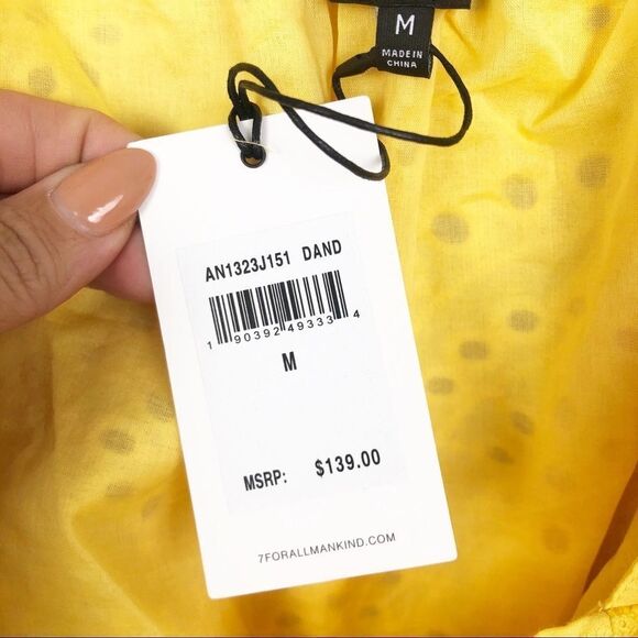 7 FOR ALL MANKIND | Yellow Eyelet Cropped Tank M - Picture 8 of 10